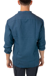 MAGLIA CAMICIA UOMO  BLU
